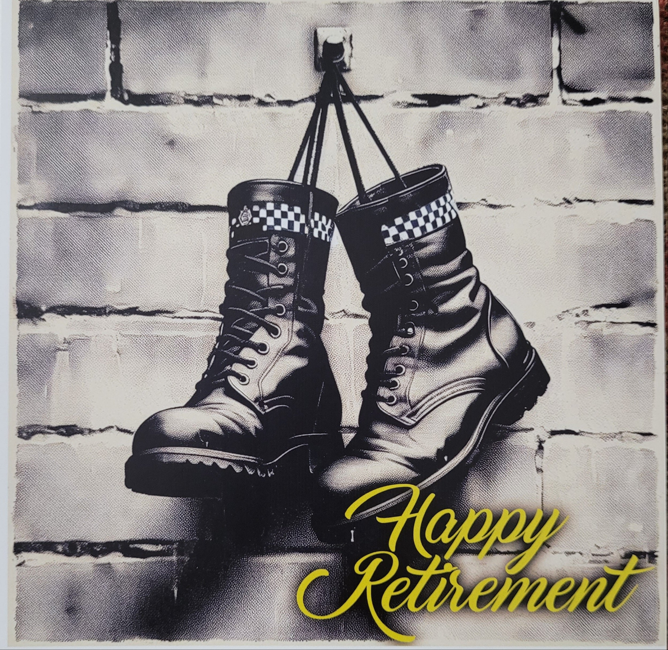 Happy Retirement Card - Hanging up your boots